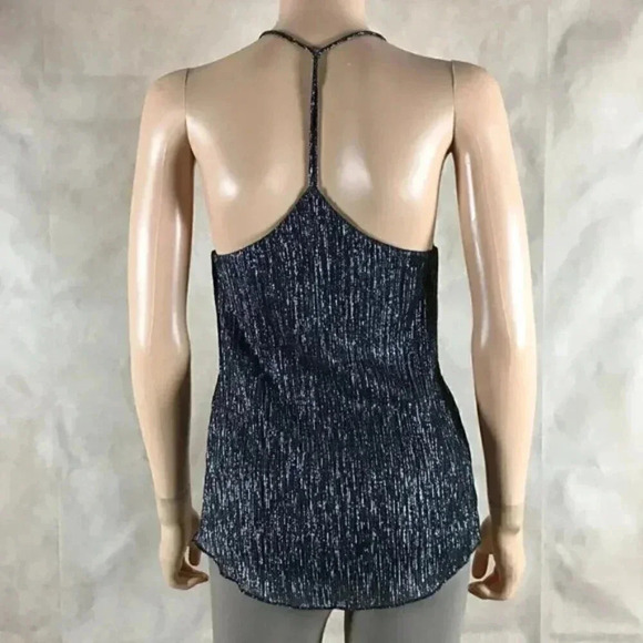 TOPSHOP T-back Silver Metallic Drapey Tank Top Size 4 - Picture 4 of 9
